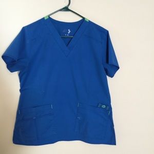 Royal blue scrub top and bottom